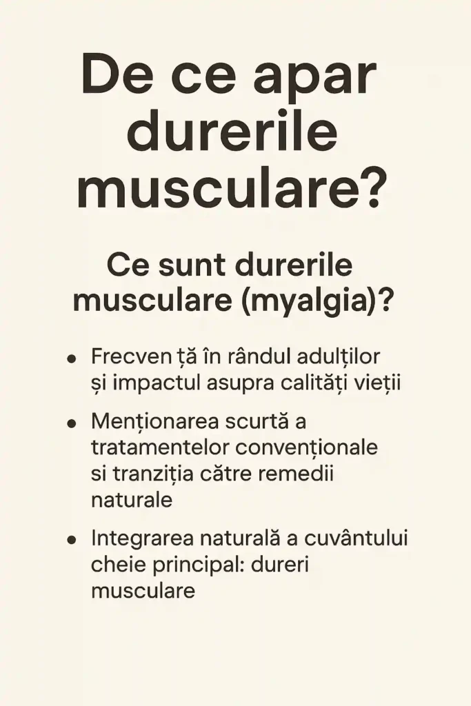 Infografic despre durerile musculare: ce sunt, de ce apar și ce remedii naturale pot ajuta în relaxarea musculară