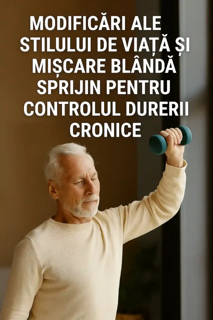 Dureri cronice – Cauze, remedii naturale și tratamente eficiente pe termen lung Bărbat în vârstă făcând exerciții ușoare pentru controlul durerilor cronice